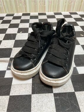 Alexander McQueen Black and White Kids Lace-Up Sneakers